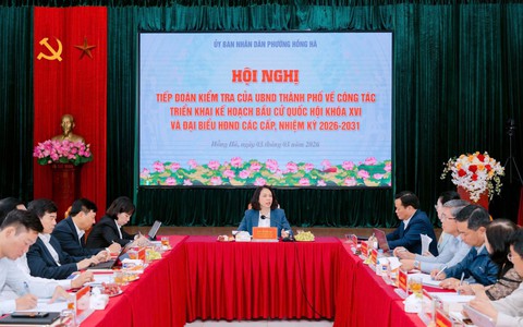 ỦY BAN BẦU CỬ PHƯỜNG HỒNG HÀ TIẾP ĐOÀN KIỂM TRA CỦA UBND THÀNH PHỐ VỀ CÔNG TÁC TRIỂN KHAI KẾ HOẠCH BẦU CỬ QUỐC HỘI KHÓA XVI VÀ ĐẠI BIỂU HĐND CÁC CẤP, NHIỆM KỲ 2026-2031