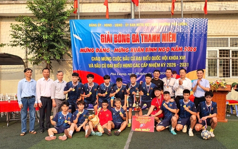 Đội bóng Cụm dân cư Huyền Kỳ giành chức vô địch Giải bóng đá nam thanh niên phường Phú Lương năm 2026