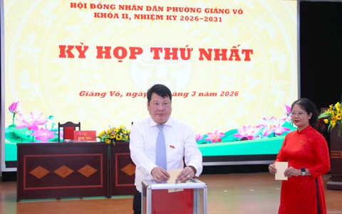 Phường Giảng Võ kiện toàn bộ máy chính quyền nhiệm kỳ 2026-2031