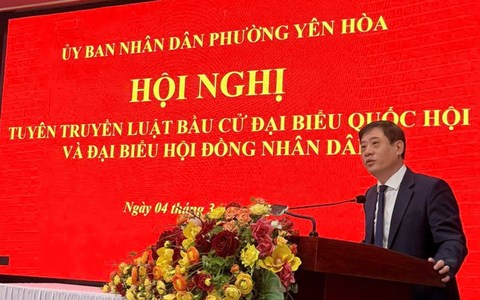 Phường Yên Hòa tổ chức Hội nghị tuyên truyền Luật Bầu cử đại biểu Quốc hội và đại biểu Hội đồng nhân dân
