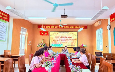 Trường mầm non A Tứ Hiệp đón đoàn kiểm tra của Sở Giáo dục và Đào tạo Hà Nội về việc thực hiện nhiệm vụ, quy chế chuyên môn năm học 2025 – 2026