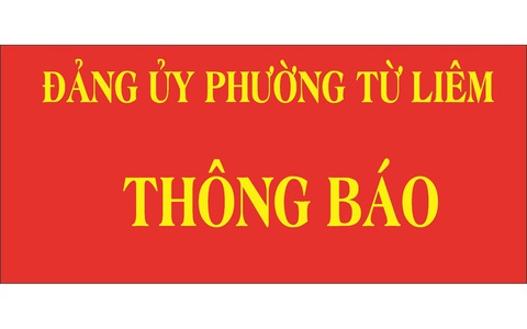 THÔNG BÁO số: 156 - TB/ĐU, ngày 01 tháng 4 năm 2026 của Đảng ủy phường Từ Liêm