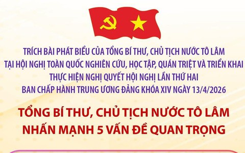 TỔNG BÍ THƯ, CHỦ TỊCH NƯỚC TÔ LÂM NHẤN MẠNH 5 VẤN ĐỀ QUAN TRỌNG TẠI HỘI NGHỊ TOÀN QUỐC NGHIÊN CỨU, HỌC TẬP, QUÁN TRIỆT VÀ TRIỂN KHAI THỰC HIỆN NGHỊ QUYẾT HỘI NGHỊ TRUNG ƯƠNG 2