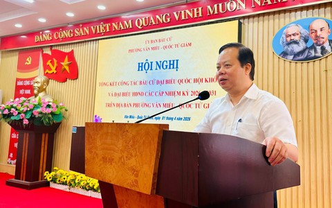 PHƯỜNG VĂN MIẾU - QUỐC TỬ GIÁM DẪN ĐẦU TIẾN ĐỘ, HOÀN TẤT TỔNG HỢP KẾT QUẢ BẦU CỬ SỚM
