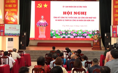 Ứng Thiên tổng kết công tác tuyển chọn, gọi công dân nhập ngũ và nghĩa vụ tham gia công an nhân dân năm 2026