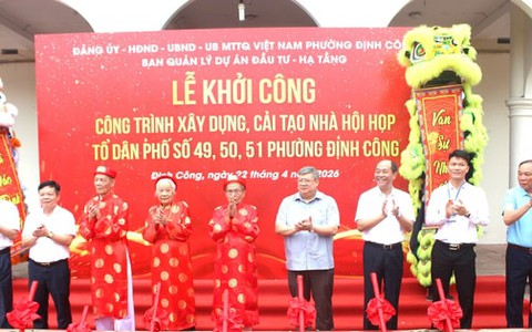 Khởi công xây dựng, cải tạo nhà hội họp Tổ dân phố tại phường Định Công