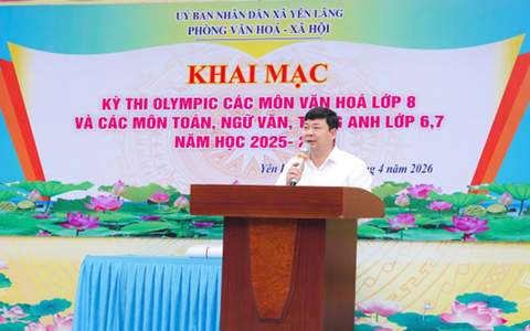 YÊN LÃNG KHAI MẠC KỲ THI OLYMPIC CÁC MÔN VĂN HÓA CẤP XÃ 