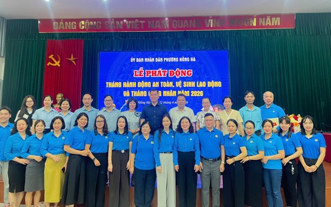 Phường Hồng Hà tổ chức lễ phát động tháng hành động về an toàn, vệ sinh lao động và tháng công nhân năm 2026