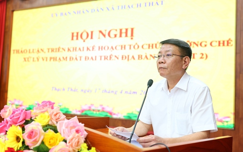 THẠCH THẤT: TRIỂN KHAI KẾ HOẠCH CƯỠNG CHẾ, XỬ LÝ DỨT ĐIỂM VI PHẠM ĐẤT ĐAI