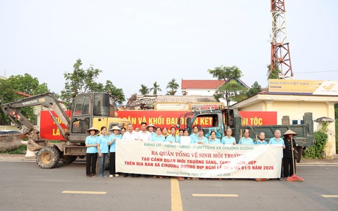 Xã Chương Dương ra quân tổng vệ sinh môi trường dịp nghỉ lễ 30/4 và 1/5