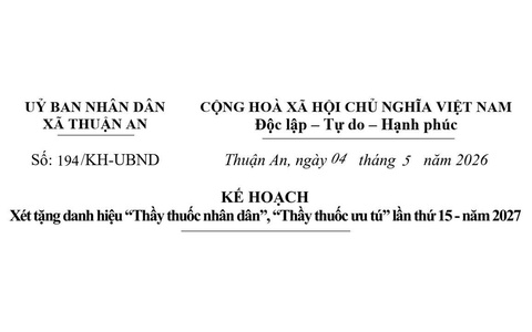 Kế hoạch xét tặng danh hiệu“Thầy thuốc nhân dân”,“Thầy thuốc ưu tú”lần thứ15-năm 2027