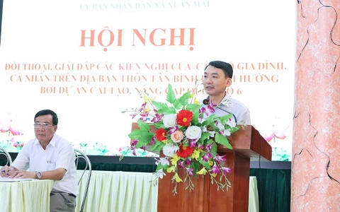 Xuân Mai: tổ chức hội nghị đối thoại, giải đáp kiến nghị của các hộ gia đình, cá nhân trên địa bàn thôn Tân Bình  bị ảnh hưởng bởi Dự án cải tạo, nâng cấp Quốc lộ 6 đoạn Ba La - Xuân Mai
