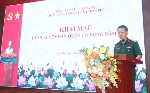 Ban Chỉ huy Quân sự xã Trần Phú tổ chức khai mạc huấn luyện lực lượng Dân quân cơ động năm 2026