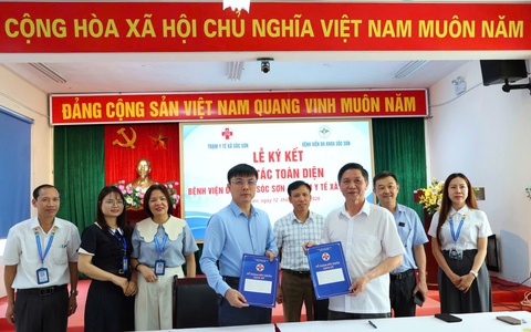 KÝ KẾT HỢP TÁC TOÀN DIỆN GIỮA BỆNH VIỆN ĐA KHOA SÓC SƠN VÀ TRẠM Y TẾ XÃ SÓC SƠN -TĂNG CƯỜNG KẾT NỐI TUYẾN CƠ SỞ – NÂNG CAO CHẤT LƯỢNG KHÁM, CHỮA BỆNH CHO NGƯỜI DÂN