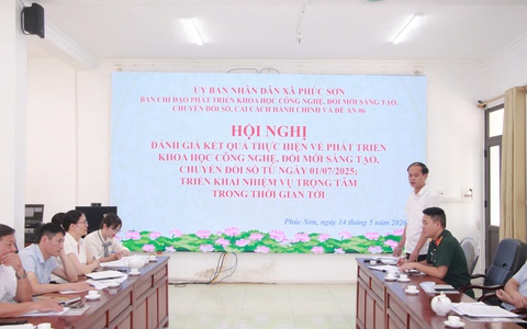 UBND xã Phúc Sơn tổ chức Hội nghị triển khai một số nhiệm vụ trọng tâm trong công tác chuyển đổi số năm 2026.