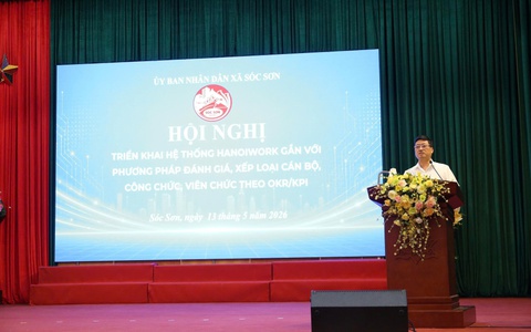 XÃ SÓC SƠN ĐẨY MẠNH TRIỂN KHAI HỆ THỐNG HANOIWORK GẮN VỚI PHƯƠNG PHÁP ĐÁNH GIÁ OKR/KPI