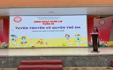 Nâng cao nhận thức về Quyền trẻ em thông qua tiết sinh hoạt dưới cờ tại trường Tiểu học Bùi Quốc Khái