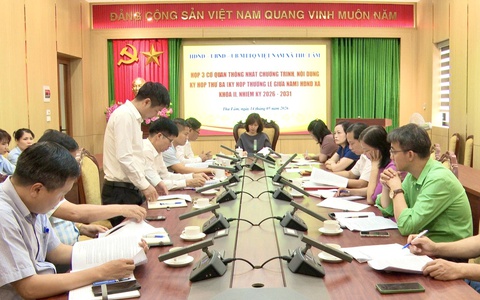 Thường trực HĐND xã Thư Lâm tổ chức họp lãnh đạo 3 cơ quan Thường trực HĐND, lãnh đạo UBND, ban Thường trực Ủy ban MTTQ Việt Nam xã  thống nhất chương trình, nội dung kỳ họp thứ Ba 