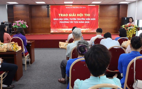 Đảng uỷ Phường Tây Tựu tổng kết và trao giải Hội thi Báo cáo viên, tuyên truyền viên giỏi năm 2026