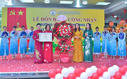 Lễ đón Bằng công nhận Trường Mầm non Phương Liệt đạt chuẩn Quốc gia Mức độ 2: Dấu mốc tự hào của Giáo dục mầm non phường Phương Liệt