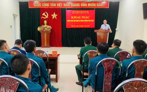 Ban chỉ huy quân sự phường Tây Tựu khai mạc huấn luyện Dân quân cơ động 2026