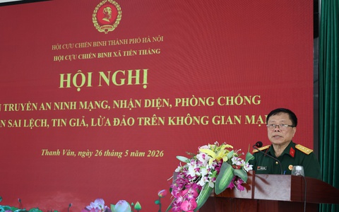 Hội Cựu chiến binh xã Tiến Thắng tổ chức hội nghị tuyên truyền an ninh mạng và phòng chống tội phạm trên không gian mạng