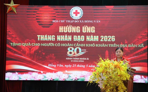 Xã Hồng Vân tổ chức chương trình hưởng ứng tháng nhân đạo năm 2026