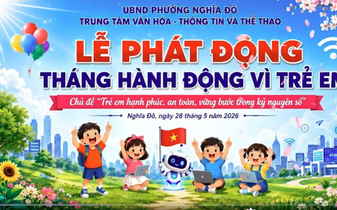 PHƯỜNG NGHĨA ĐÔ TUYÊN TRUYỀN BỘ NHẬN DIỆN THÁNG HÀNH ĐỘNG VÌ TRẺ EM NĂM 2026