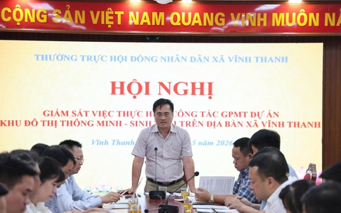 HĐND xã Vĩnh Thanh giám sát tiến độ giải phóng mặt bằng dự án Khu đô thị thông minh - sinh thái