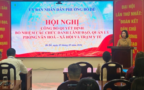 PHƯỜNG BỒ ĐỀ TỔ CHỨC HỘI NGHỊ CÔNG BỐ QUYẾT ĐỊNH BỔ NHIỆM CÁN BỘ LÃNH ĐẠO, QUẢN LÝ