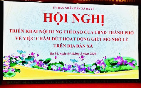Xã Ba Vì tổ chức hội nghị triển khai nội dung chỉ đạo của UBND Thành phố Hà Nội về việc chấm dứt hoạt động giết mổ nhỏ lẻ trên địa bàn