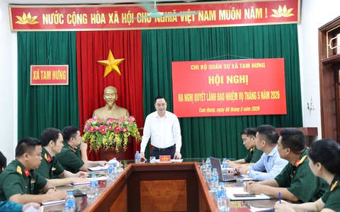Chi bộ Ban Chỉ huy Quân sự xã Tam Hưng nâng cao chất lượng lãnh đạo, quyết tâm hoàn thành tốt nhiệm vụ quân sự, quốc phòng địa phương