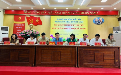 ĐƠN VỊ BẦU CỬ SỐ 1, 2 PHƯỜNG VĂN MIẾU - QUỐC TỬ GIÁM TỔ CHỨC HỘI NGHỊ TIẾP XÚC CỬ TRI TRƯỚC KỲ HỌP THỨ 3 HĐND PHƯỜNG KHÓA II, NHIỆM KỲ 2026 - 2031