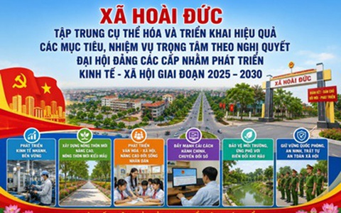 Hoài Đức cụ thể hóa và triển khai các mục tiêu, nhiệm vụ trọng tâm theo Nghị quyết Đại Hội Đảng các cấp nhằm phát triển kinh tế - xã hội giai đoạn 2025 – 2030