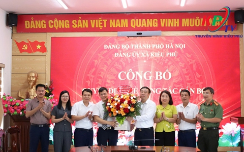 Đảng ủy xã Kiều Phú tổ chức Hội nghị công bố quyết định về công tác cán bộ
