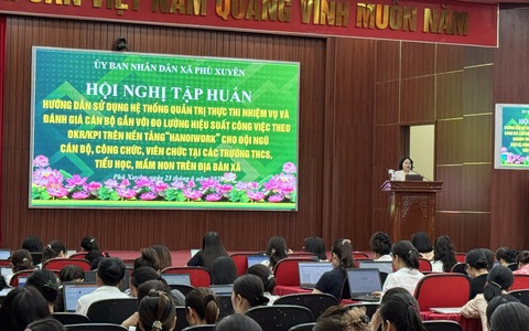 XÃ PHÚ XUYÊN TỔ CHỨC TẬP HUẤN SỬ DỤNG HỆ THỐNG HANOIWORK CHO CÁC CƠ SỞ GIÁO DỤC TRÊN ĐỊA BÀN