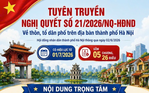 Nghị quyết số 21/2026/NQ-HĐND về tổ chức và hoạt động của Thôn, Tổ dân phố; Chức danh, số lượng, chế độ, chính sách đối với người hoạt động không chuyên trách ở thôn, tổ dân phố trên địa bàn Thành phố Hà Nội