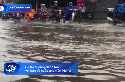 Hỗ trợ di chuyển an toàn với bản đồ ngập úng trên iHanoi