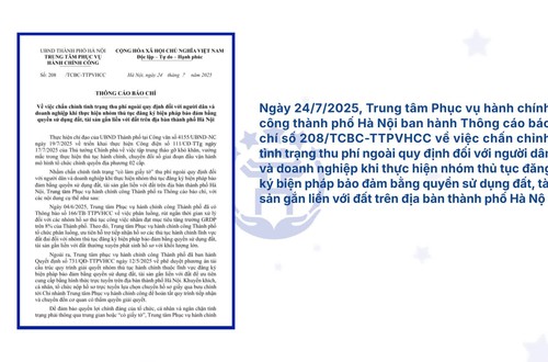 Hà Nội chấn chỉnh tình trạng thu phí ngoài quy định nhóm thủ tục đăng ký biện pháp bảo đảm