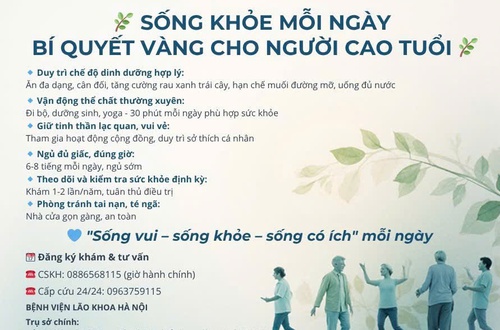 Bệnh viện Lão khoa Hà Nội khuyến cáo bí quyết sống khỏe mỗi ngày cho người cao tuổi