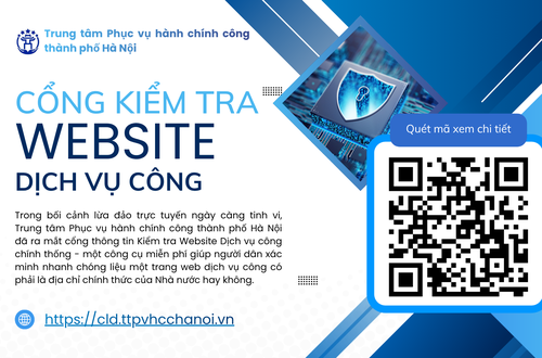 Trung tâm Phục vụ hành chính công Thành phố ra mắt Cổng thông tin kiểm tra Website Dịch vụ công chính thống