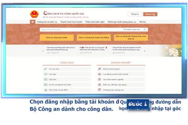 Hướng dẫn công dân nộp phạt xử lý vi phạm hành chính trong lĩnh vực giao thông đường bộ trên Cổng Dịch vụ công Quốc gia
