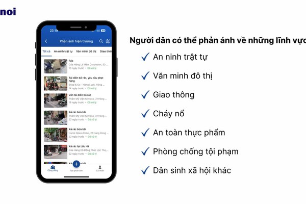Hướng dẫn tạo phản ánh hiện trường trên ứng dụng iHanoi