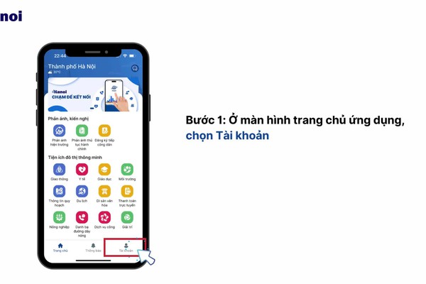 Hướng dẫn tạo tài khoản trên Ứng dụng iHanoi