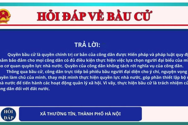 Chuyên mục Hỏi, đáp về bầu cử