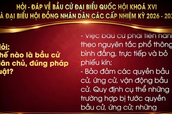 Hỏi đáp về bầu cử đại biểu quốc hội  khoá XVI và đại biểu HĐND các cấp nhiệm kỳ 2025- 2031 số 3