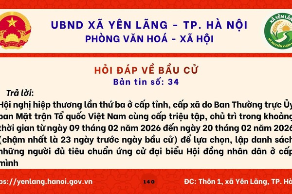 BẢN TIN 34 HỎI ĐÁP VỀ BẦU CỬ QUỐC HỘI KHÓA XVI VÀ HĐND CÁC CẤP NHIỆM KỲ 2026-2031