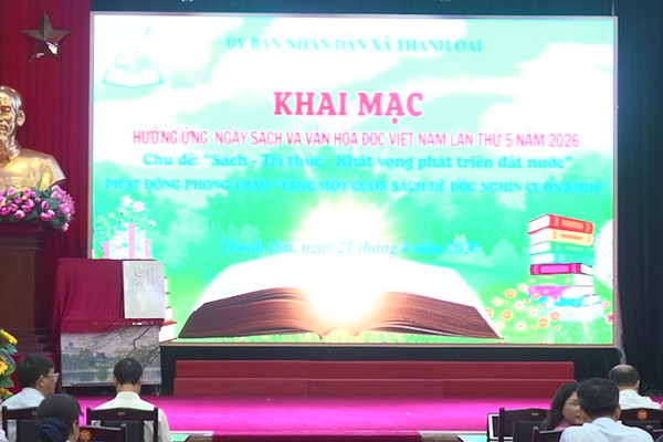 Xã Thanh Oai tổ chức khai mạc hưởng ứng Ngày Sách và Văn hóa đọc Việt Nam lần thứ 5 năm 2026 với chủ đề:
“Sách - Tri thức - Khát vọng phát triển đất nước”