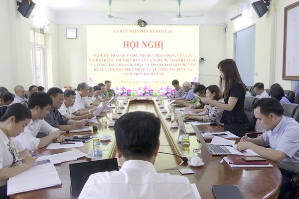 UBND xã Hòa Lạc nghe Dự thảo Quy chế, Nội quy hoạt động của các nghĩa trang trên địa bàn xã