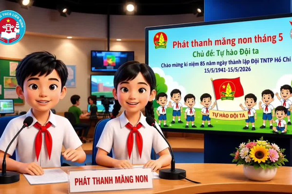 Chào mừng kỷ niệm 85 năm Ngày thành lập Đội TNTP Hồ Chí Minh (15/5/1941 – 15/5/2026), Liên đội Trường THCS Liên Ninh thực hiện chương trình phát thanh măng non với chủ đề “Tự hào truyền thống Đội ta